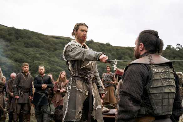Australian Sam Corlett (left) follows in the footsteps of Travis Fimmel in landing a key role in Vikings: Valhalla.