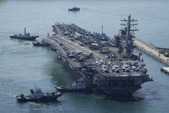 North Korea’s latest launches came as the US aircraft carrier USS Ronald Reagan returned to waters east of South Korea.