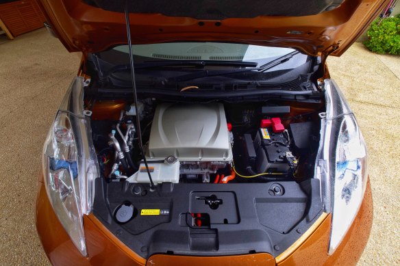 A peek under the hood of Brokhof’s battery-powered car.