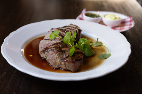 Porterhouse steak is one of many dry-aged cuts La Luna offers.
