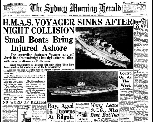 The front page of The Sydney Morning Herald from February 11, 1964.