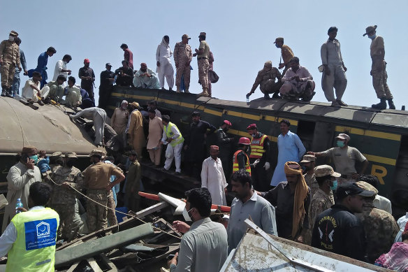 Authorities said at least 45 people were killed in the crash and more than 100 were injured.