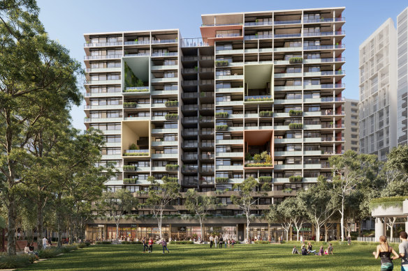 An image of the $797 million development by Frasers Property Australia and Mitsui Fudosan at Midtown MacPark in Sydney.