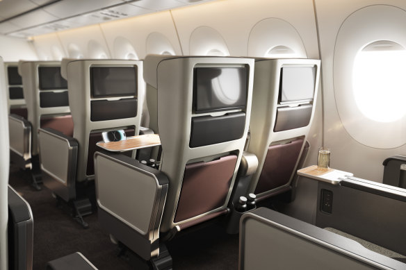 The premium-economy seat design.