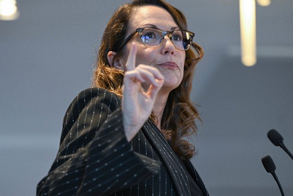 Treasurer Jaclyn Symes says the government will reach savings targets partly through automation and AI. 