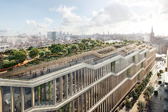 Design render of the new UK Google headquarters, Kings Cross.