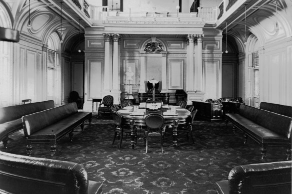 The Legislative Council Chamber in 1906, when it was still in use.
