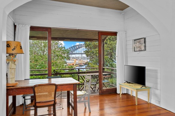 Peter Kingston’s Lavender Bay home overlooks Wendy’s Secret Garden and the harbour foreshore.