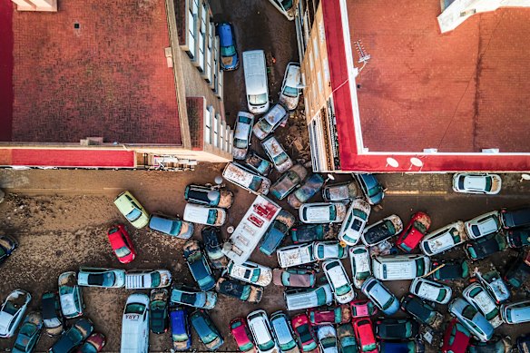 flooding caused by late Tuesday and early Wednesday storm that left hundreds dead or missing in Alfafar, Valencia region, Spain.