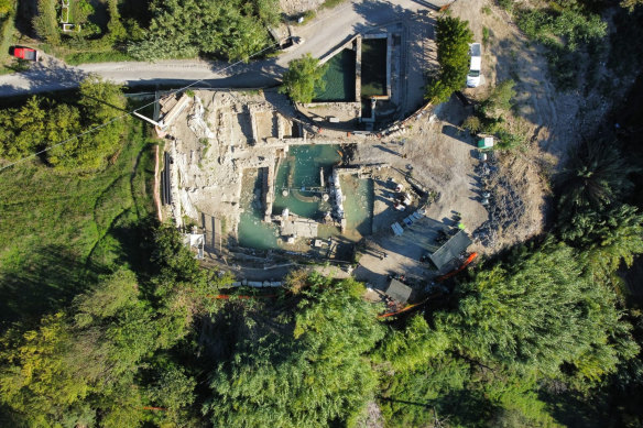 The discovery was made at an ancient Tuscan thermal spring in San Casciano dei Bagni in Central Italy.
