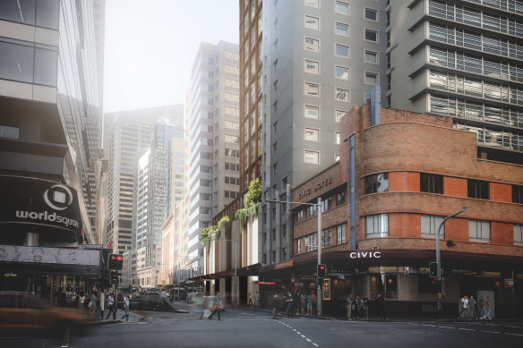 Renders of ICD Property’s planning submission for the $450m development at 372 Pitt Street, Sydney.