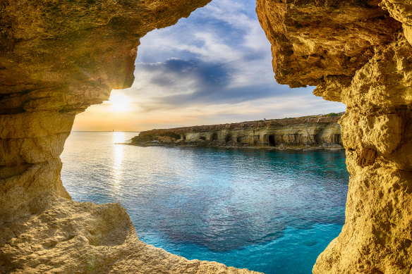 Rugged sea caves near Ayia Napa.