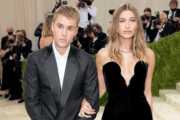 Justin and Hailey Bieber at the 2021 Met Gala.