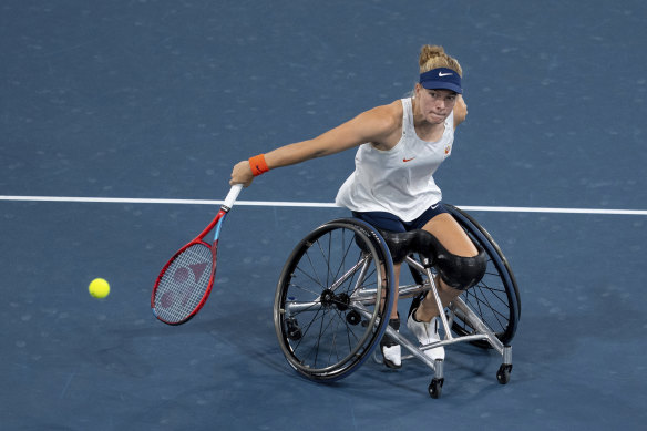 The Netherlands’ Diede de Groot is also attempting to claim a golden slam in tennis.