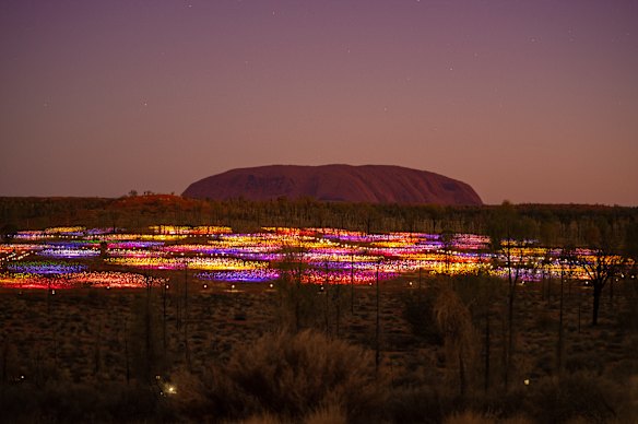 Bruce Munro’s Field of Light at Uluru.