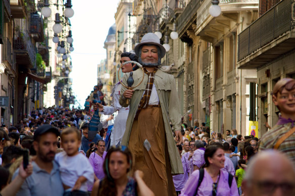 The Giants Parade during the La Merce Festival in Barcelona. 