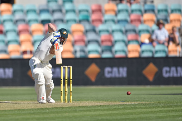 Shaun Marsh in action for Australia at Bellerive Oval in 2015.