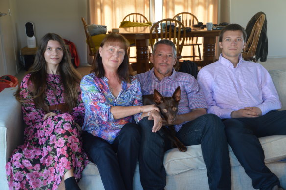 Anya and Michael with Nick and his new partner, Mila, in New Zealand, where the family was given residency.