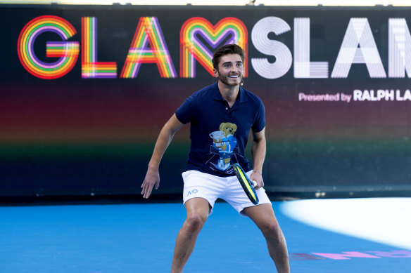 Adelaide United defender Josh Cavallo at the Australian Open’s pride day last month.