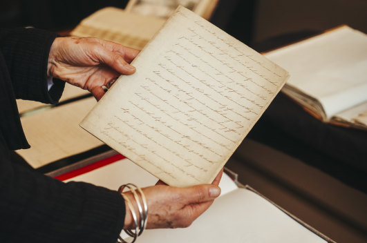 A page from Governor Arthur Phillip’s long-lost journal, now on display at the State Library’s Amaze Gallery.