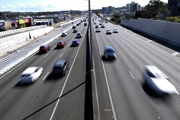 The busy M1 in Brisbane.