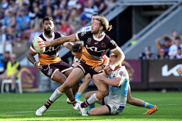 Patrick Carrigan got on board for the Broncos in front of more than 42,000 home fans.