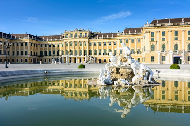 Schonbrunn Palace, the former main summer residence of the Habsburg rulers, is one of the prime attractions in Vienna, Austria.