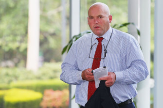Peter Moody arriving for his own appointment with the RAD Board in December 2015.