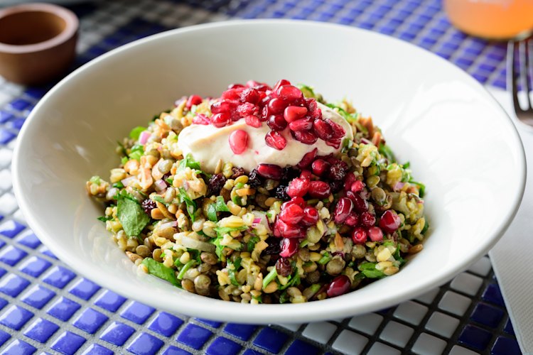 Photographer: Guy Evans – Tue, 14. November 2017 12:00 AM
Hellenic Republic cypriot grain salad
Hellenic Republic's popular Cypriot grain salad