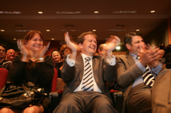 Bill Shorten with first wife Deborah Beale at the launch of his campaign as a Labor candidate in 2007. 