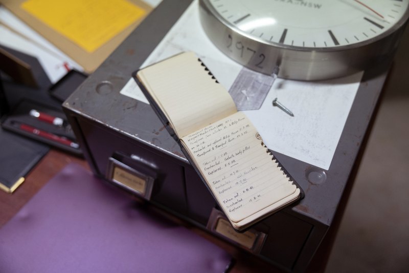 Mixed bag: clocks – and other records – fill the underground room at Central.