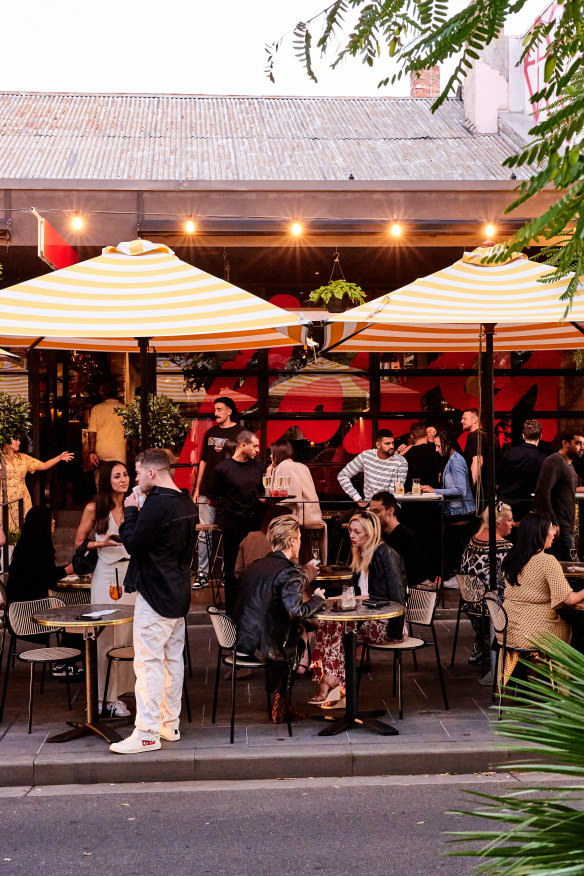 Outside the bustling Prahran venue.