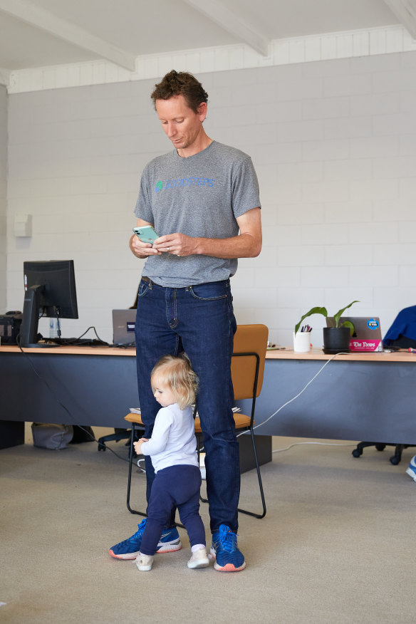 Michael Waite’s children are regular visitors to The News office.