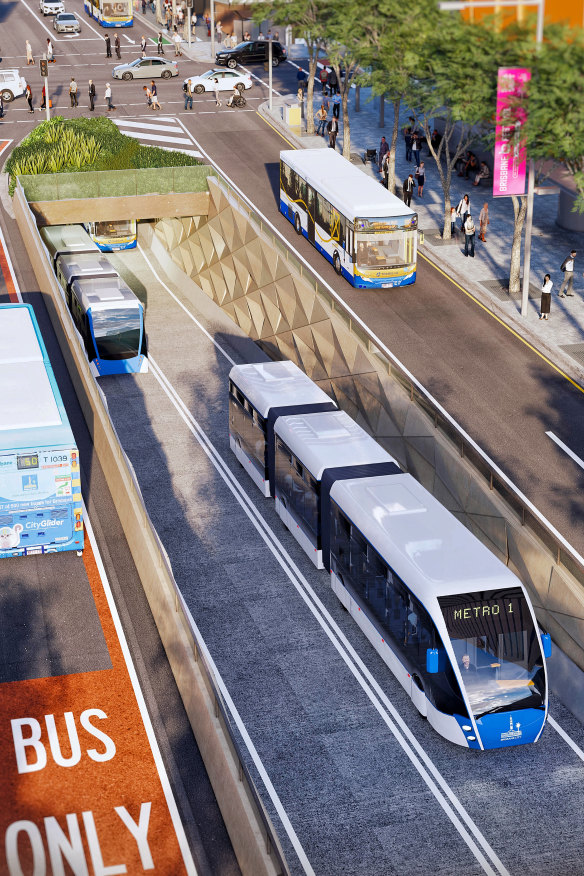 The Brisbane Metro project will see a 200-metre bus tunnel under Adelaide Street.
