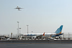 The FlyDubai aircraft was travelling from Dubai in the United Arab Emirates to Tel Aviv in Israel with 180 people on board when the distress call was made. (FlyDubai plane pictured at Dubai airport)
