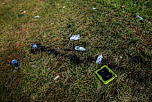 Some wreckage from the crash remained at the site on Wednesday as police investigations continue.