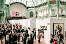 Mingling at the Art Basel Paris art fair at the Grand Palais in October.
