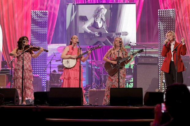Sara Watkins, Sarah Jarosz and Aoife O’Donovan of I’m with Her and Brandi Carlile perform onstage during the 25th Annual Americana Honors & Awards at Ryman Auditorium 