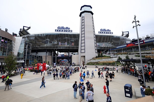 Detail shot of the Gillette Stadium sign prior to the game of the Pittsburgh Steelers against the New England Patriots at Gillette Stadium on September 20, 2026 in Foxborough, Massachusetts.