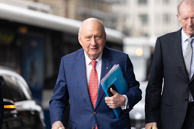 Alan Jones arrives at the Downing Centre Courthouse on Thursday, September 10.