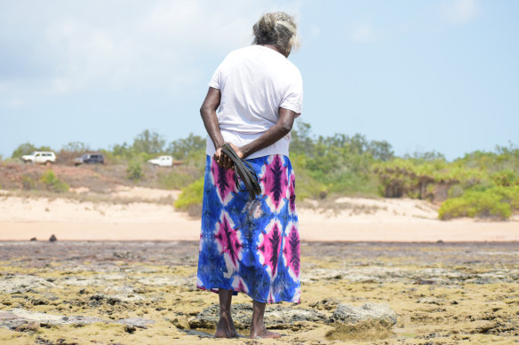 Molly Munkara, a Jikilaruwu elder, is one of the Tiwi Islanders who in November 2023 appealed to the environment minister to stop Santos laying a pipeline through their sea country for its Barossa gas project.