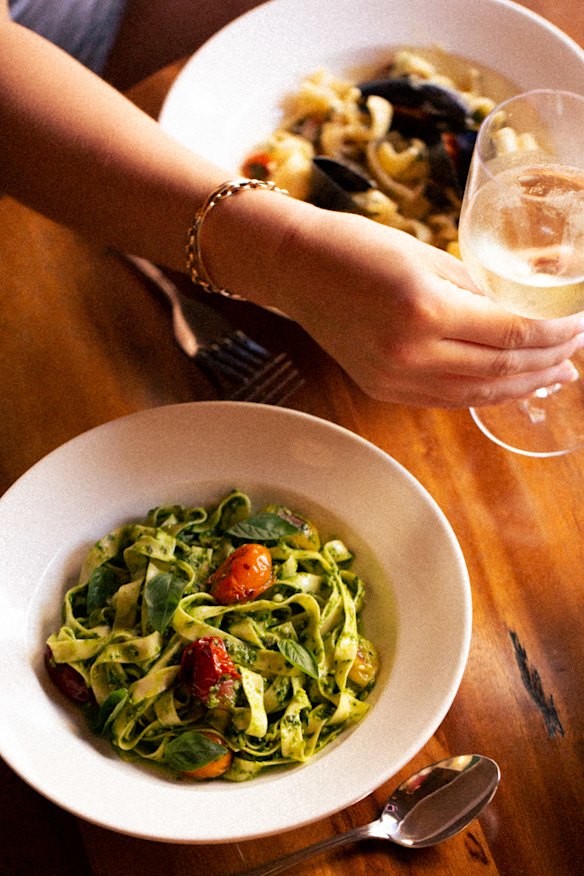 Dining at Bud’s Tavern.