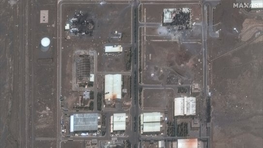 This satellite image shows the Natanz nuclear enrichment facility, where multiple buildings were destroyed from recent Israeli airstrikes.