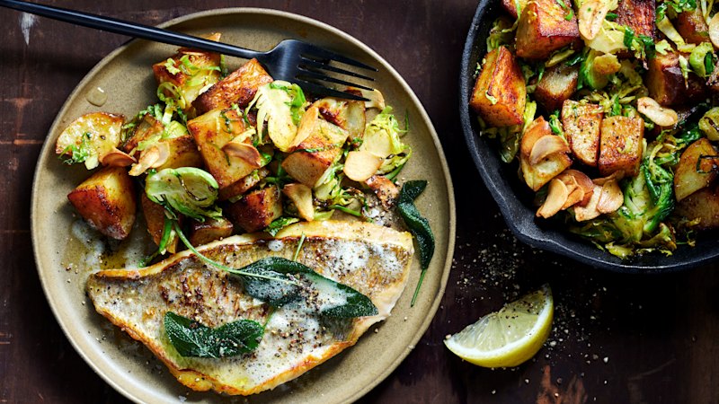 Crispy hash and lemon fish meal promoted as quick weeknight dinner
