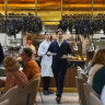 Josh Niland (centre) at the new Saint Peter, in Paddington’s Grand National Hotel.