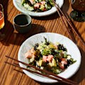 Salad is a low-carb way to enjoy the ever-popular California roll.