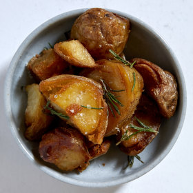 Supernaturally crunchy spuds: Fred’s wood-oven roasted potatoes.