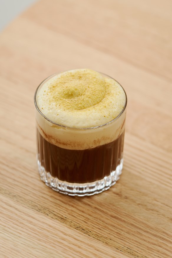 Layered chocolate coffee.
