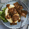 RecipeTin Eats’ rissoles with mushroom gravy.