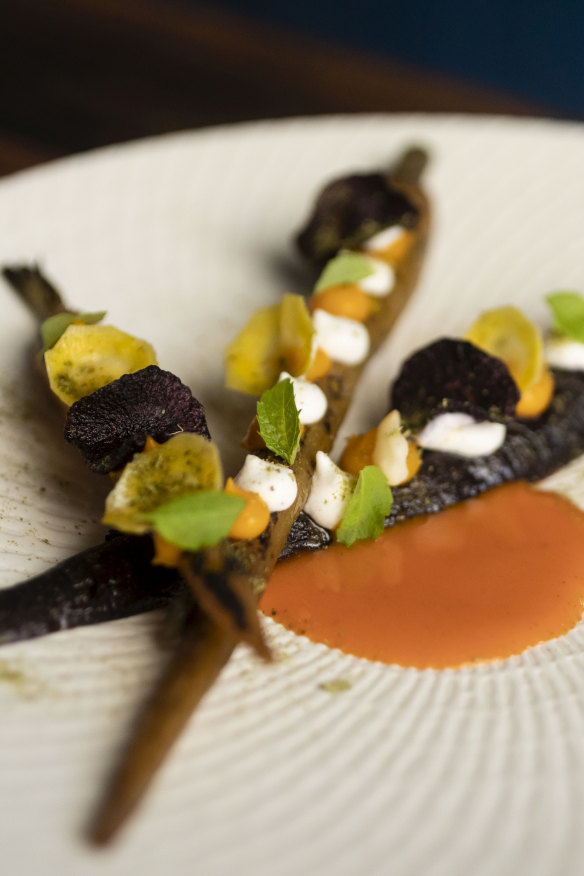 Carrot, macadamia and lemon myrtle citronette.